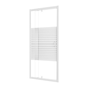 Porte de Douche Extensible de 69 a 80 x 185cm - Profil Blanc - Verre Trempé 4mm - FLEXY