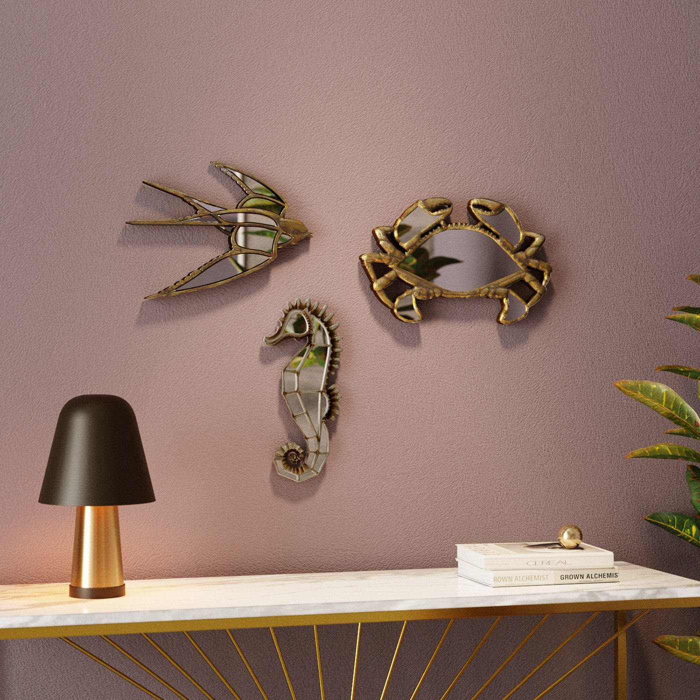 Déco murale miroir hirondelle Kare Design