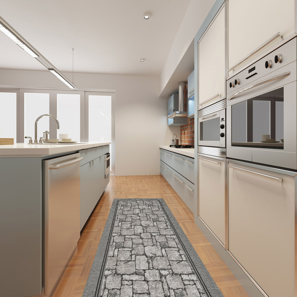 Tappeto Cucina Grigio