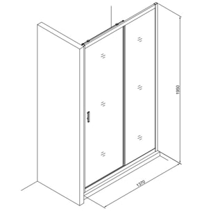 Tex Set complet Porte de douche coulissante verre transparent Easy Clean, glissières silencieuses 140x195cm