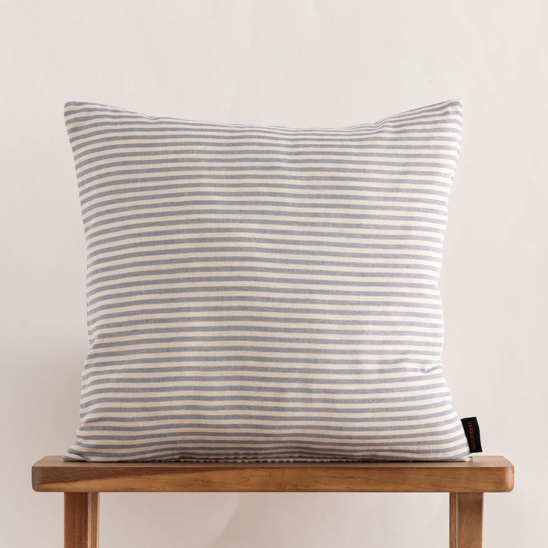 Housse de coussin jacquard 50x50 cm Jávea Mediana Bleu