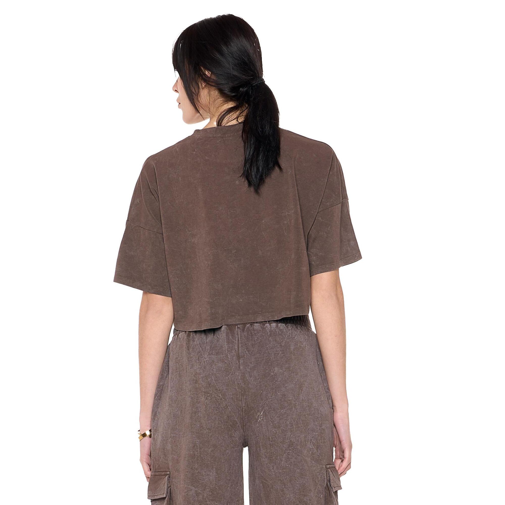 Camiseta de mujer con cuello alto y manga larga acanalada "Pearl"