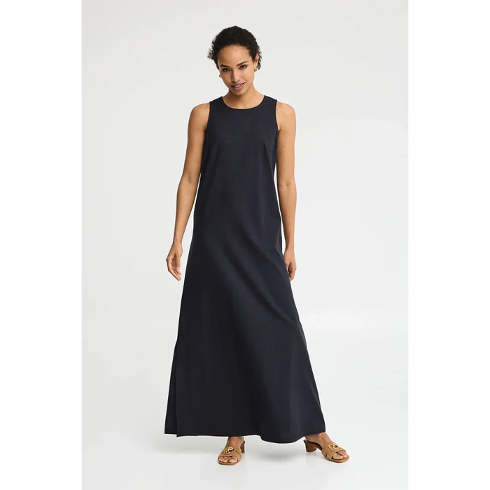 Vestiti cotolino blu marino smanicato con logo Polo Club