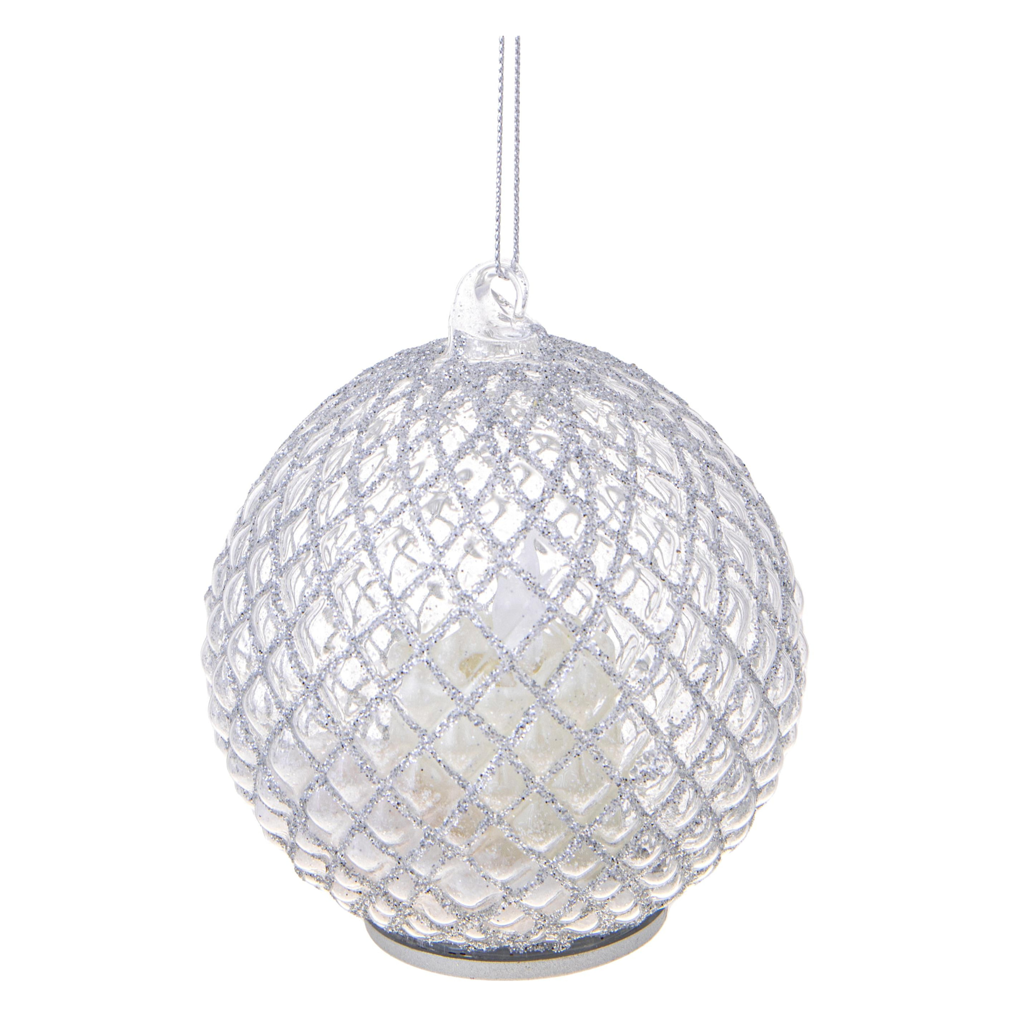 Sfera Rete Con Candela A Led. Diametro 10 Cm - Pezzi 6 - 10X10X10cm - Colore: Verde - Bianchi Dino - Articoli Natalizi