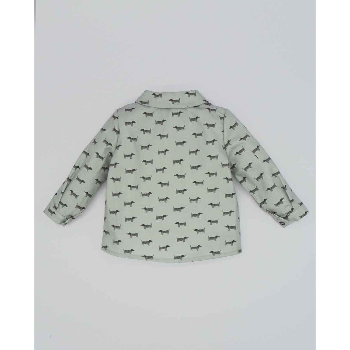CAMISA CUELLO PICO PERRITOS GRIS