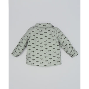 CAMISA CUELLO PICO PERRITOS GRIS