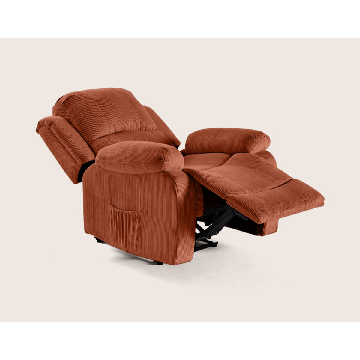 Armand - fauteuil relax électrique en velours côtelé - Terracotta