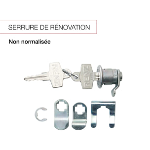 Serrure batteuse courte (coté récupération) et pour boites aux lettres (individuelles ou collectives)- RENZ - 023721