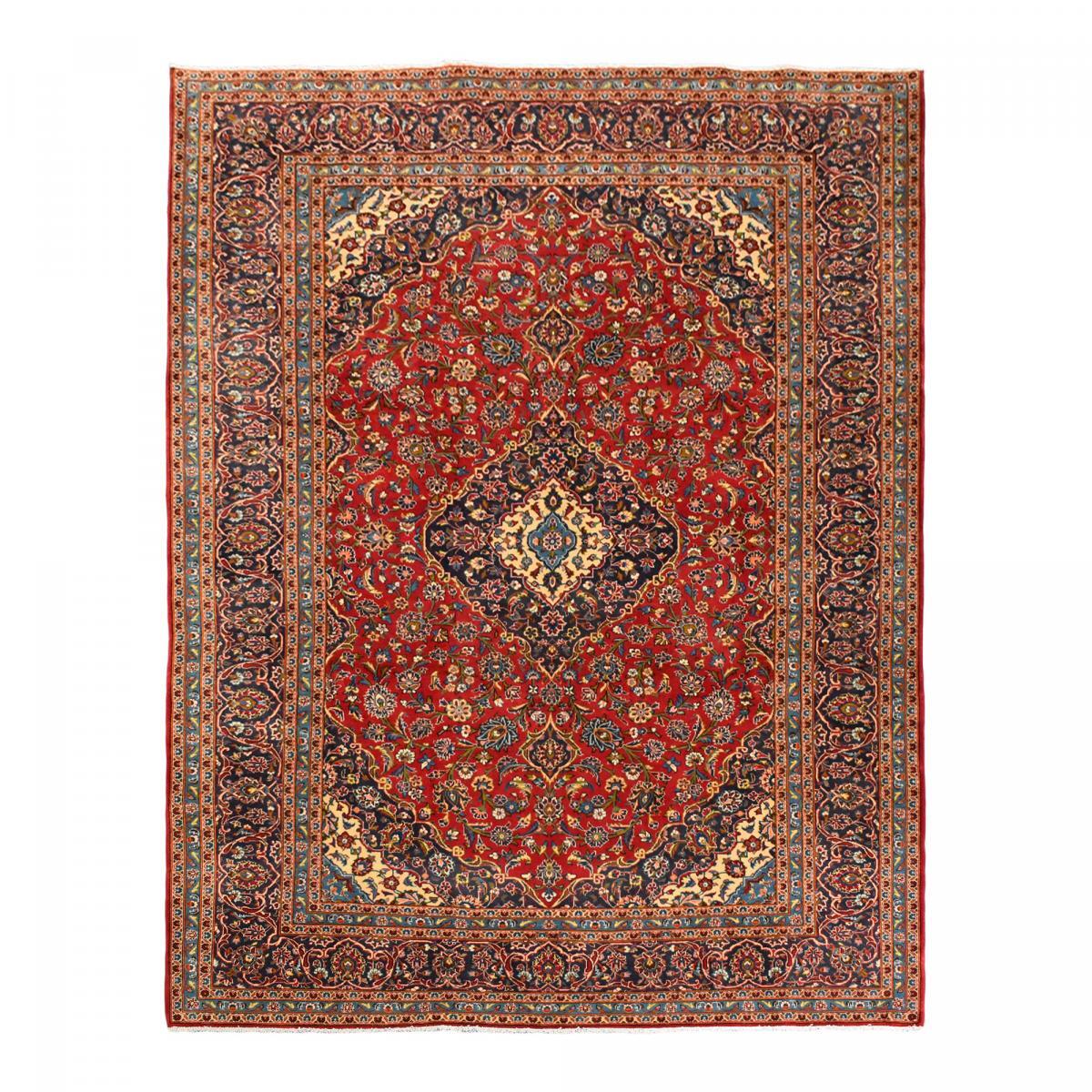 Authentique tapis persan Kashan de grandes dimensions, pièce unique, noué à la main en laine