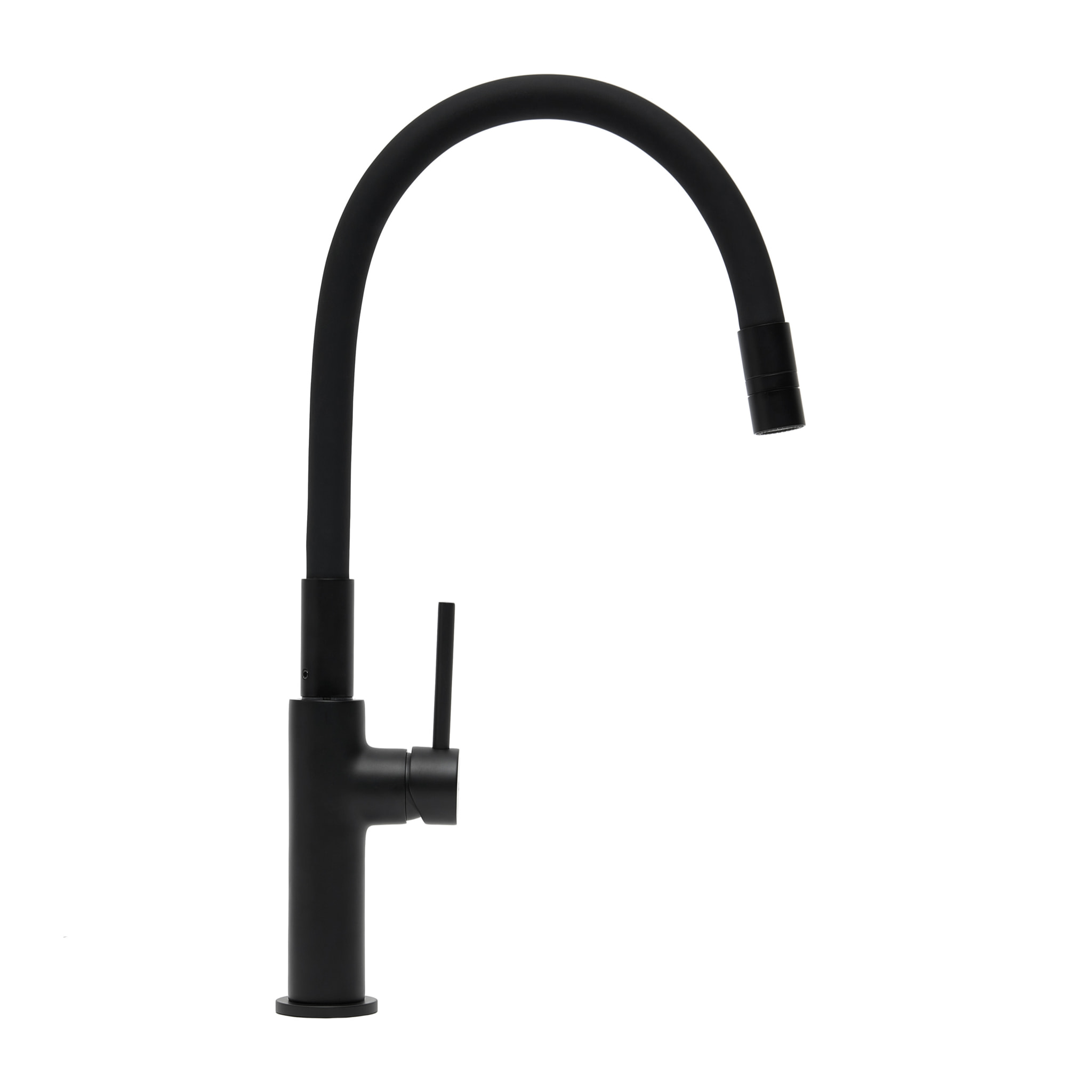 set mitigeur lavabo haut + mitigeur cuisine, bec flexible, aérateur Neoperl®, noir mat (SATBS285C)