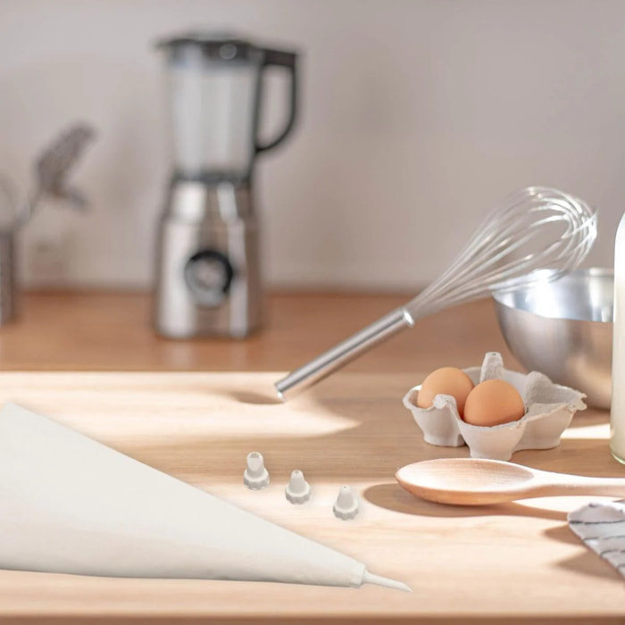 Poche à douille réemployable et 4 embouts plastique 31 cm Zenker Smart Pastry