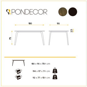 Mesa fija de comedor – Nogal y negro