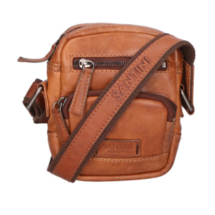 Borsa a tracolla unisex vera pelle - Modello False - Made in Italy - 17.0 x 17.0 x 3.0 cm