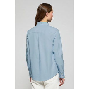 Camicia Oxford Regular fit celeste con logo Rigby Go