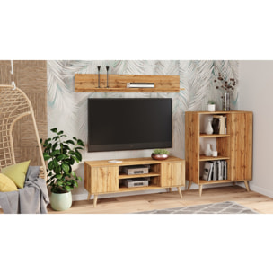 Mobile TV Focus in Rovere Gold Craft con Piedini in Faggio