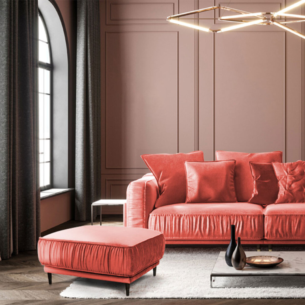 Pouf taille S Fiorenzo Velours