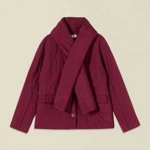 Oltre - Piumino in nylon con sciarpa puffy coordinata - Bordeaux