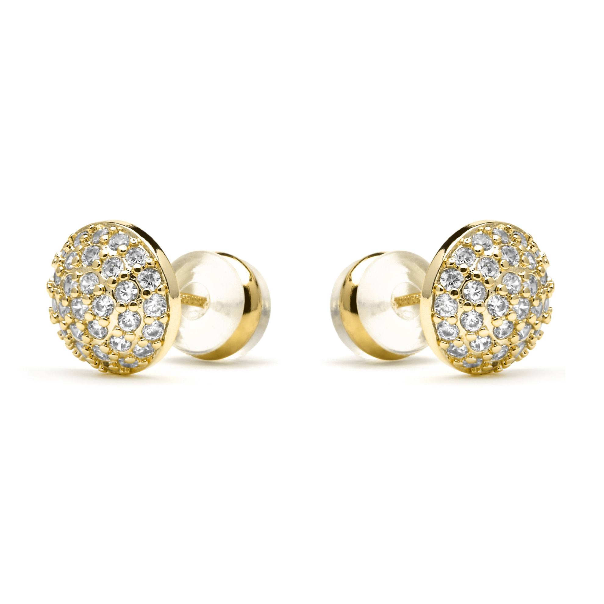 Pendientes acabado oro amarillo de 18k y Circonita Brillante