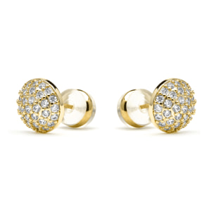 Pendientes acabado oro amarillo de 18k y Circonita Brillante