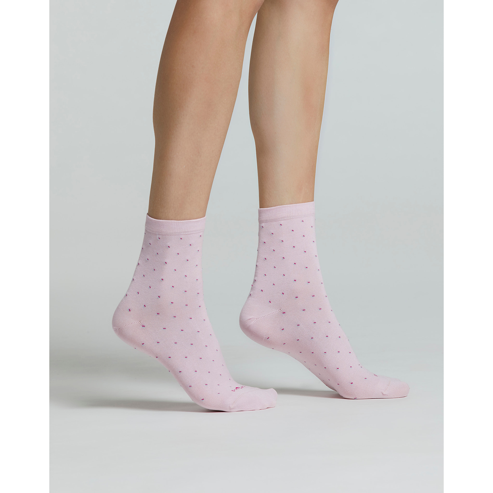 CALZA COTONE IBISCO CON MICRO DISEGNI