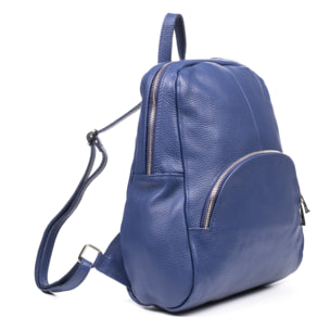 FIRENZE ARTEGIANI Monastier Borsa zaino da donna. Dollaro vera pelle Made in Italy 28x8x32 Cm. Colore blu marino