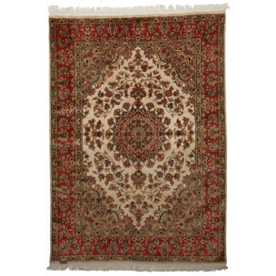 Authentique tapis d'orient, noué à la main en laine et soie