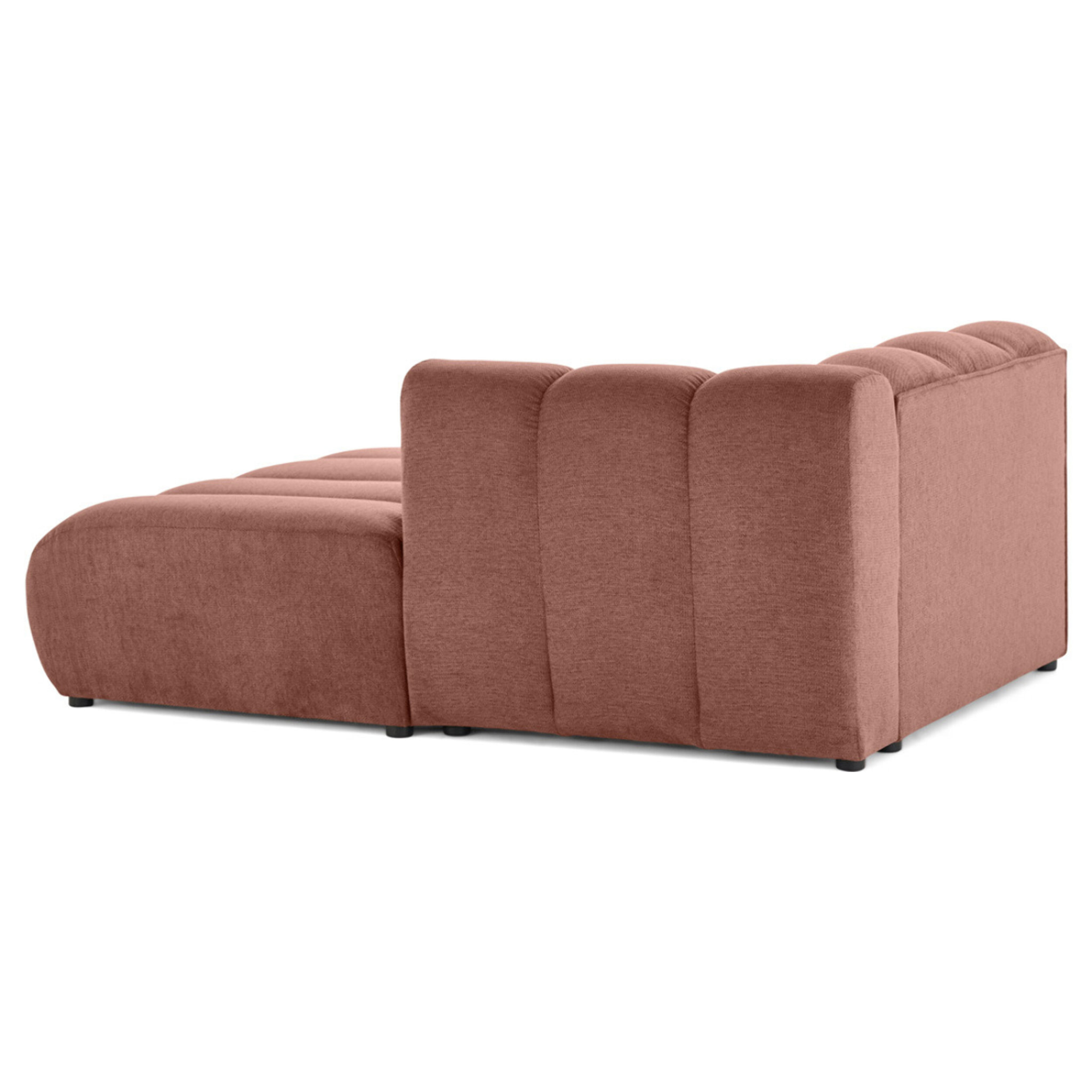 Debbie - module d'assise méridienne droit en tissu texturé - Rose