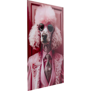 Tableau en verre caniche rose 80x120cm Kare Design