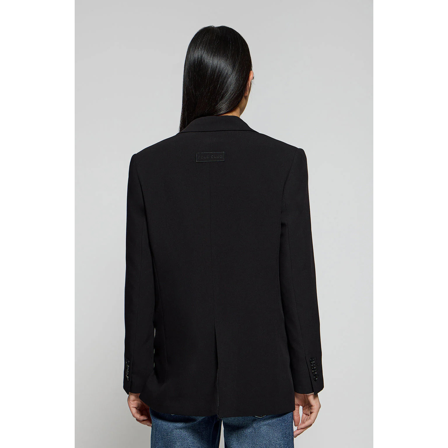 Blazer negra abotonada con detalles Polo Club