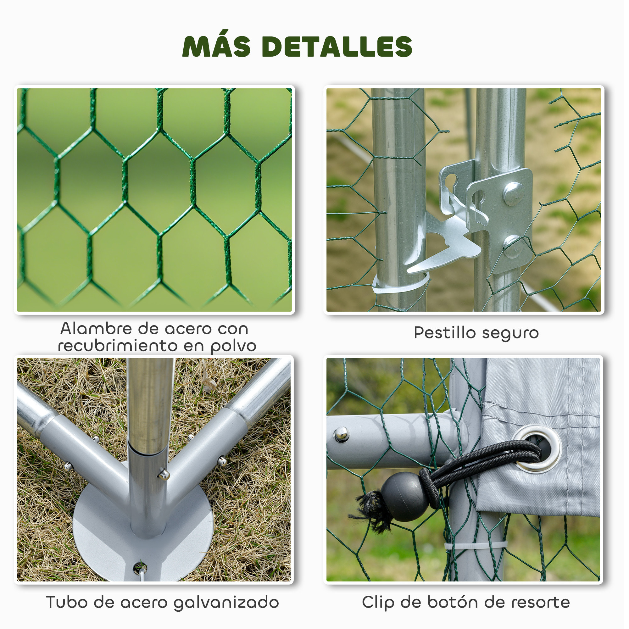 Gallinero para Exterior Grande, 5,1x3x1,9 m, Gallinero de Acero Galvanizado, Puerta con Doble Cierre, Cubierta Tela Oxford, Anti-UV e Impermeable, Diseño Accesible, para 15-24 Gallinas, Plata