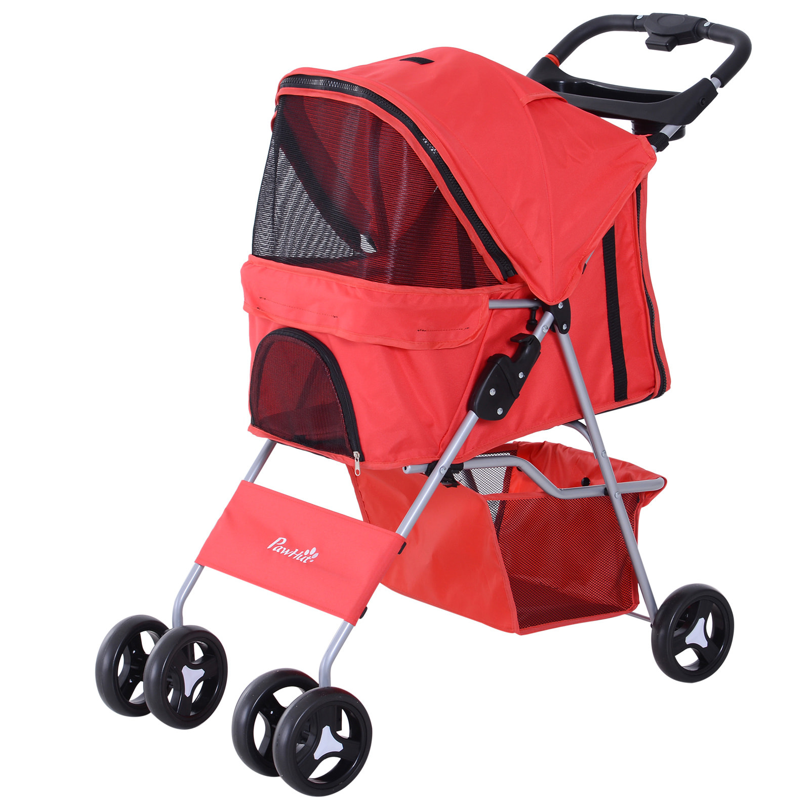 Cochecito Plegable Mascota de Metal Oxford 75x46x94cm Rojo