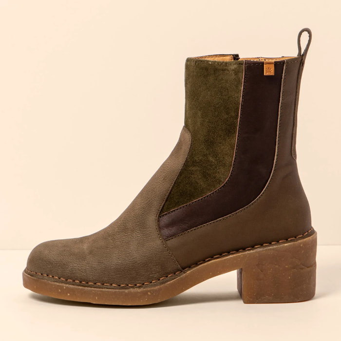 Botines con tacón N5668 MULTI LEATHER FOREST / TICINO color Forest