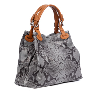 Emanuela Borsa tote Donna. Pelle autentica Camoscio Python Dollaro.