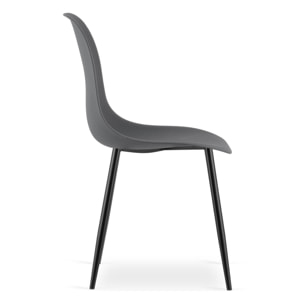 Sedia di design WAT in polipropilene grigio scuro