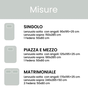 Intrecci – Completo lenzuola in cotone 1 piazza e mezza