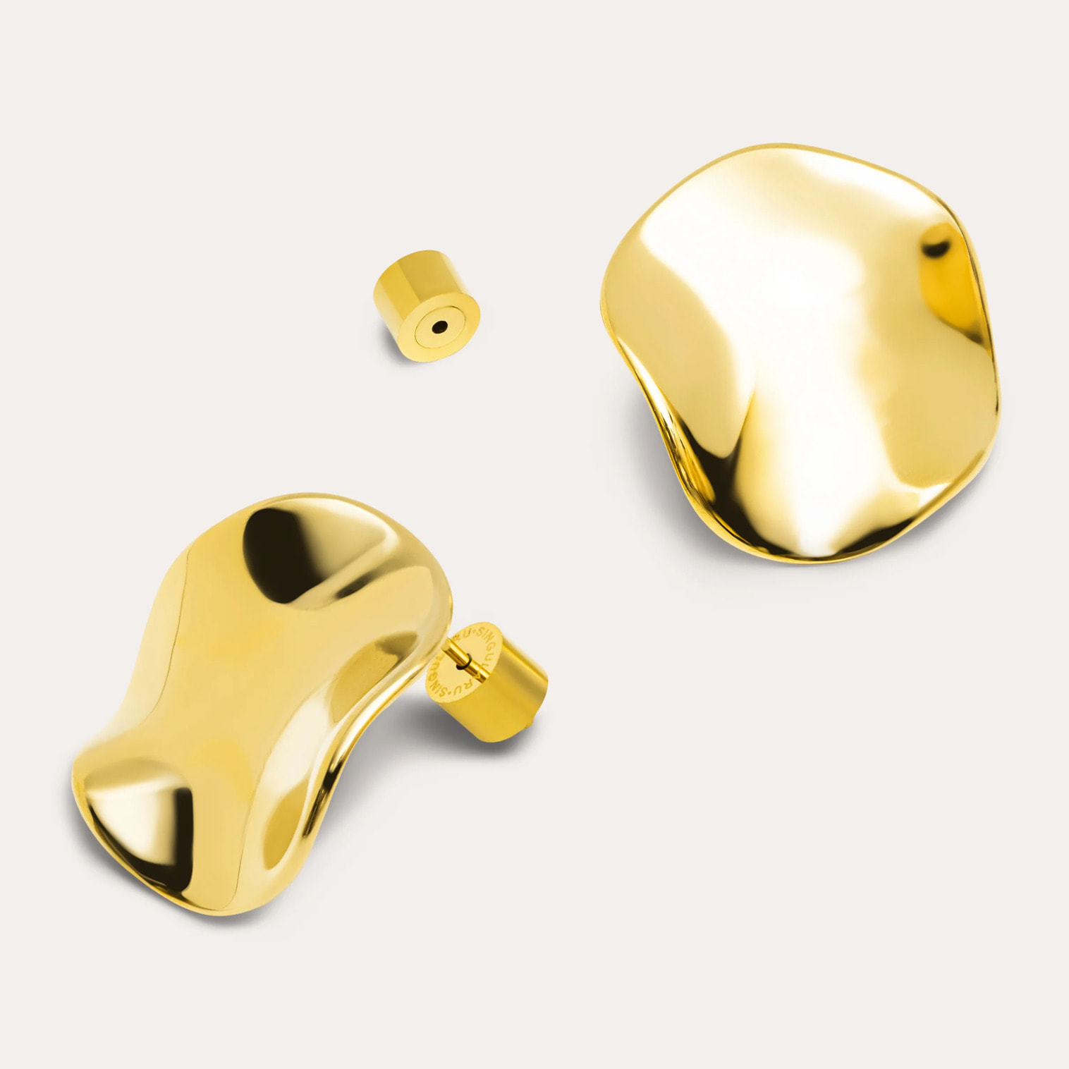 Orecchino waves in Acciaio Placcato Oro