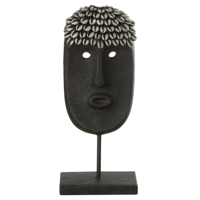J-Line décoration Masque Ethnique - pierre/résine - noir - small