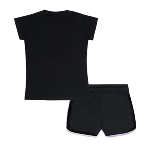 Set da bambina con t-shirt e pantaloncini in cotone Leone Rainbow