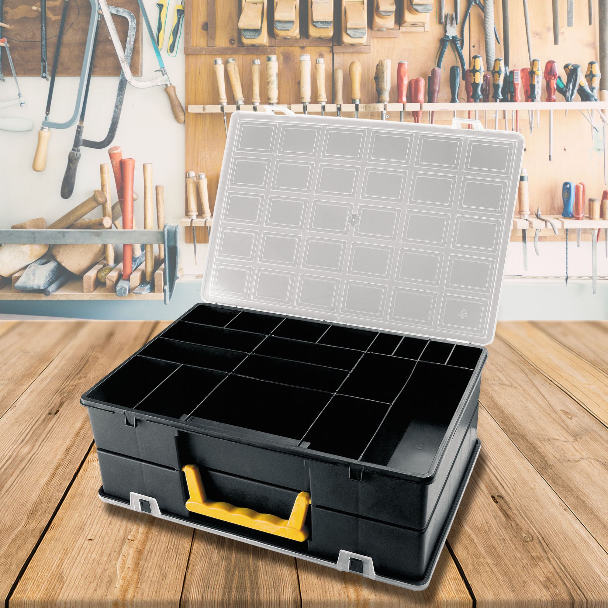 Organizador doble con separadores y cajas extraíbles, Artplast