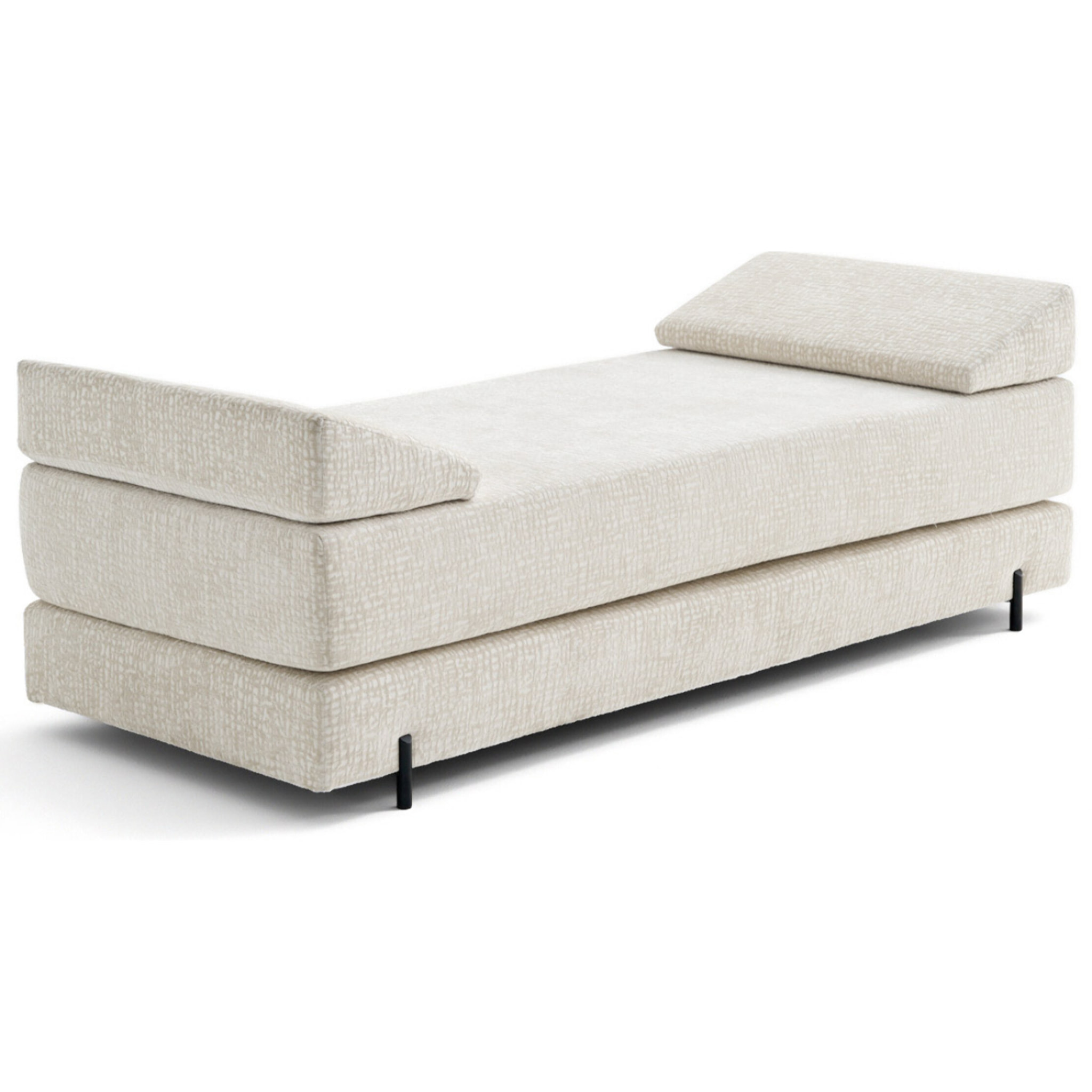 Brescia - banquette 3 places convertible en tissu velours relief - Ecru