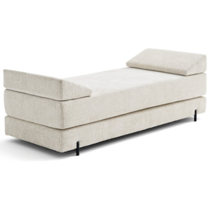 Brescia - banquette 3 places convertible en tissu velours relief - Ecru
