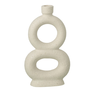 J-Line Vase Soliflore 2 Anneaux - grès - blanc cassé - large