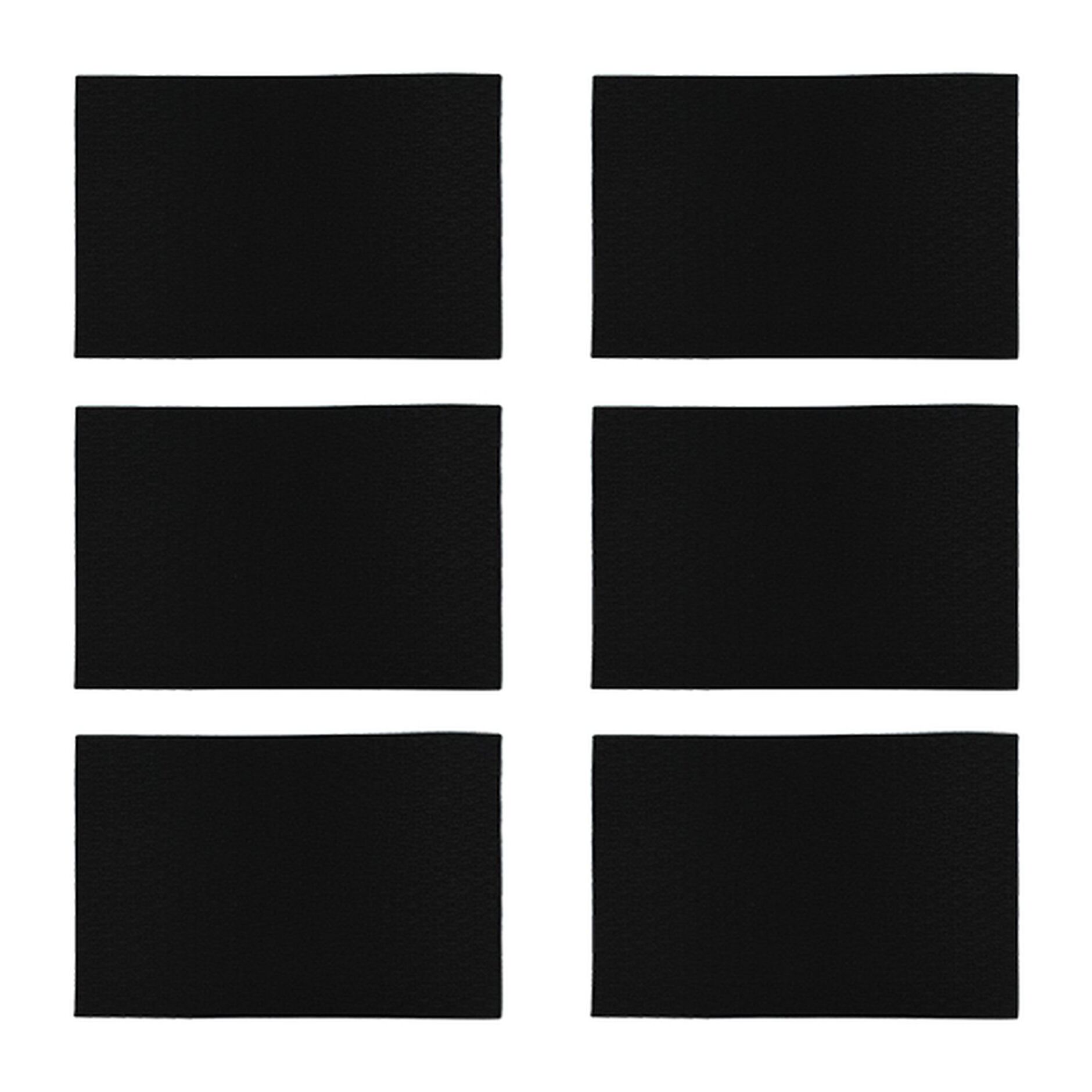 Lot de 6 sets de table en plastique effet cuir tressé noir 43x30cm ICA