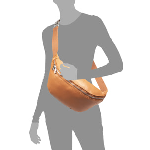 Alfedena grande marsupio unisex. Pelle autentica Sauvage.