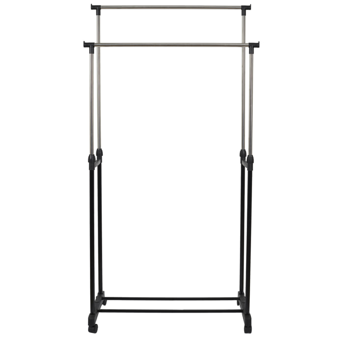 Portant Metal Roulette Double 80x43x160cm