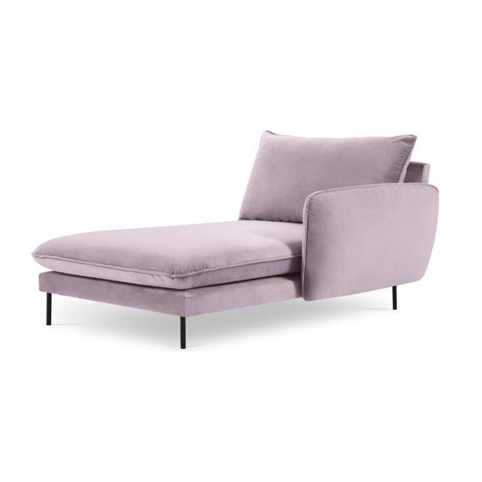 Méridienne droite "Vienna" en velours lavande