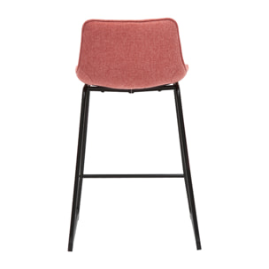 Tabourets de bar en tissu effet velours texturé terracotta et métal H65 cm (lot de 2) BOOST