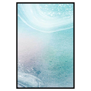 Affiche encadrée abstraite texture turquoise douce Affiche + cadre en métal - Noir