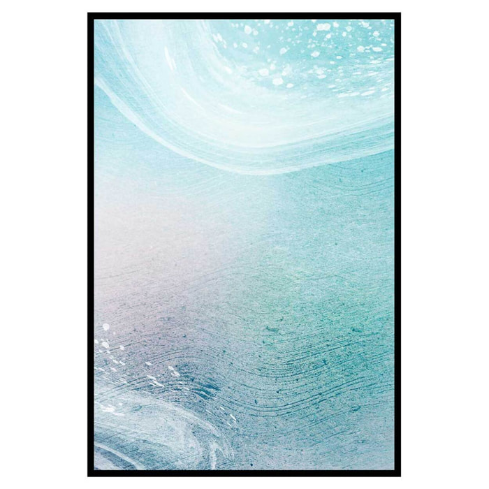 Affiche encadrée abstraite texture turquoise douce Affiche + cadre en métal - Noir
