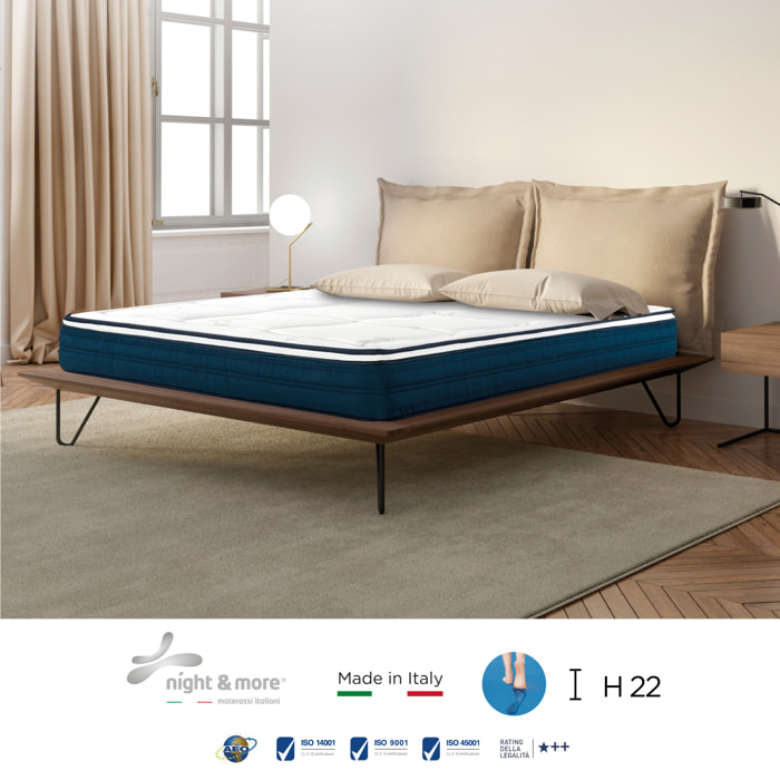 "Primula" H22 cm 120x190 guanciale Memory OMAGGIO 2cm memory foam